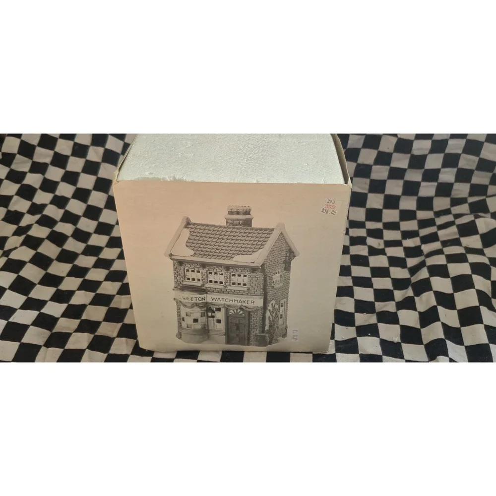 Dept 56 Dickens Village Geo Weeton Watchmaker 1988 Lighted Tested Box‎